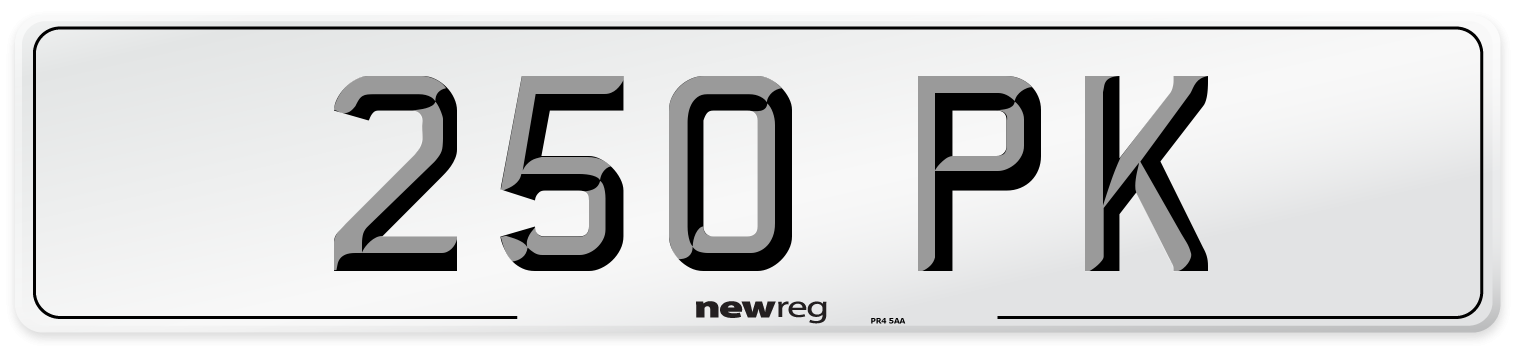 250 PK Number Plate from New Reg
